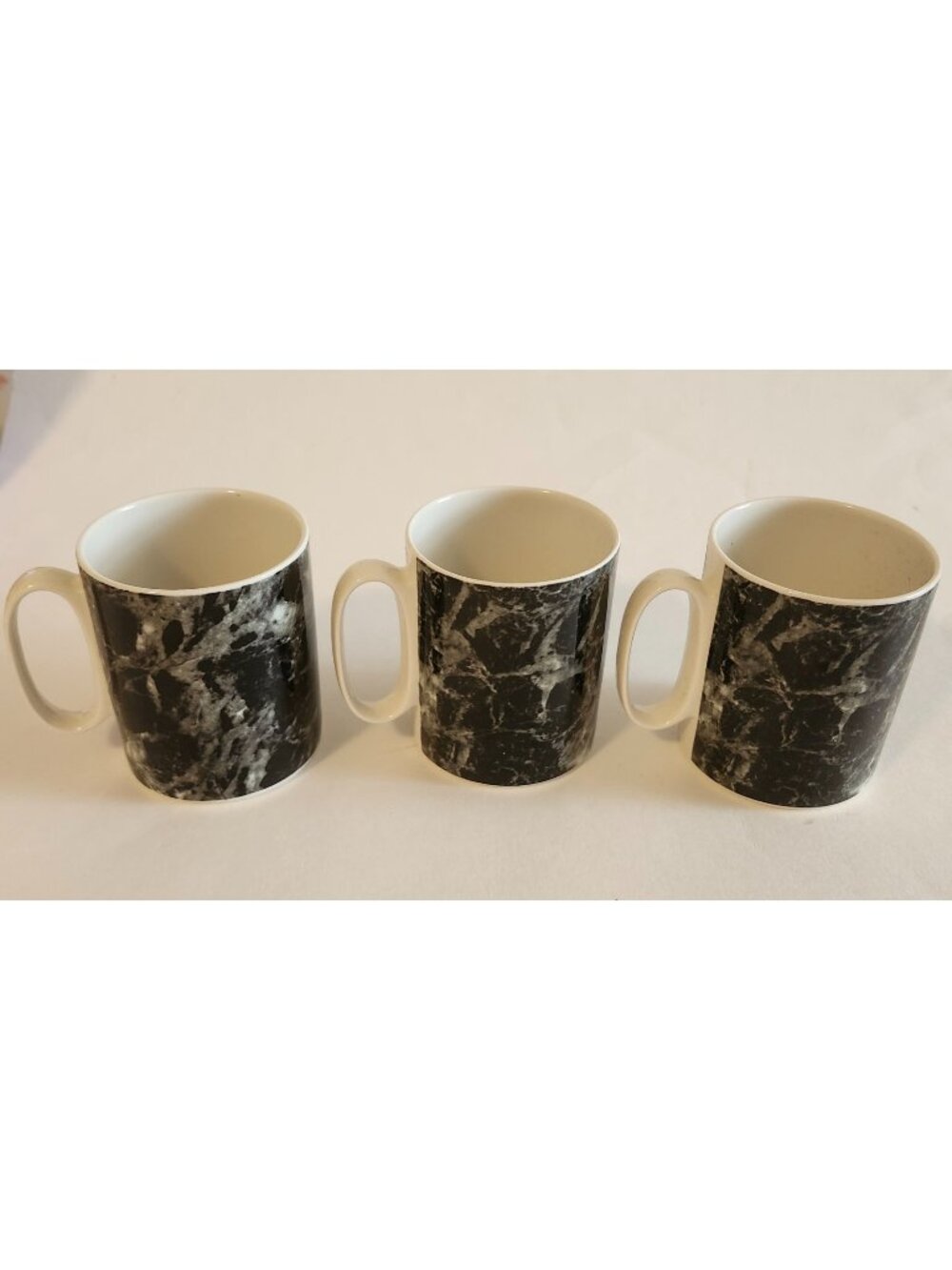 Villeroy And Boch Vitro Porcelain 3 MARBLE BLACK Mugs Never Used
